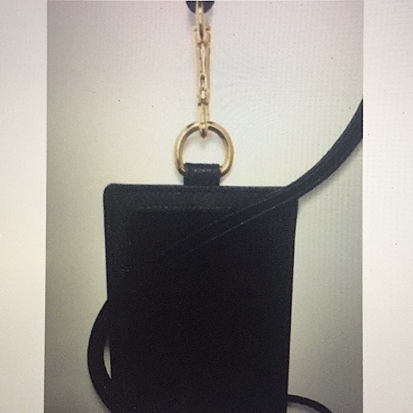 (UNISEX) COACH - ID LANYARD BLACK LEATHER (NWT) - Picture 12 of 15